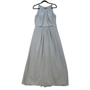 JB Womens Evening Formal Maxi Formal Dress Size 12 Gray Open Back